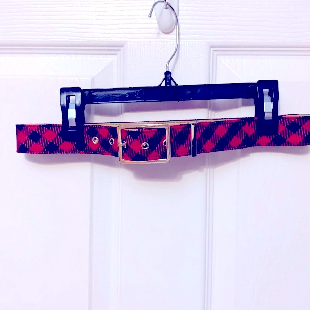 Red and black plaid classic belt from Talbots size xs